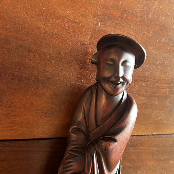 Antique Chinese Happy Man All Hand Carved BoxWood - Picture 10 of 11